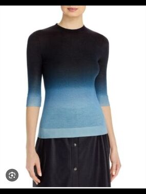 BOSS Hugo Boss Feya Ombre Virgin Wool Knit Top Office Classic Designer